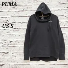 R3708/プーマ【US S】長袖パーカー プルオーバー ロゴプリント ブラック