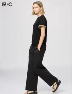 UNIQLO :C スウェットストレートパンツ ブラック XS