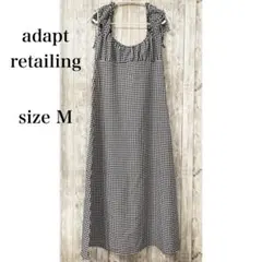美品✨ adapt retailing ワンピース ギンガムチェック リボン M