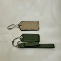 COACH レザー タグ チャーム キーホルダー 2点セット