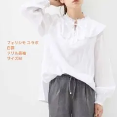 【美品】フェリシモ リブ イン コンフォート はまじとコラボ 衿付きブラウス夏のサムネイル