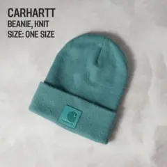 carhartt USA製 レザーパッチ ビーニー ターコイズ ONE SIZE