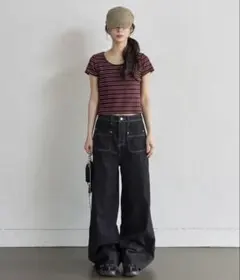 【UNE MANSION】　セミストレートデニム　M-short