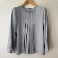 GREEN LABEL RELAXING ライトブルー タック入り長袖ブラウス