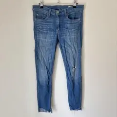 ラグアンドボーン デニムパンツ フリンジ 無地 30 青 コットン デイリー