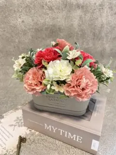 母の日ギフトに♡カーネーションのフラワーアレンジ（ナチュラルポット）