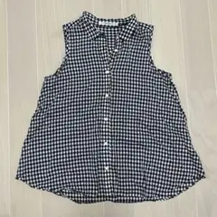 【美品】マカフィー　ギンガムチェック ノースリーブシャツ トップス