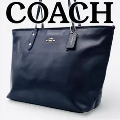 COACH コーチ トートバッグ レザー ネイビー F36875