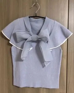 INGNI ビッグリボン付き 半袖ニット トップス