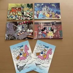 ＊レトロ＊ディズニーポストカード4枚+ドナルド暑中ハガキ2枚