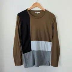 カラーブロック 長袖カットソー Tシヤツ ロンT