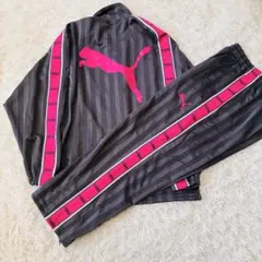 【廃盤】美品　PUMA ジャージ　セットアップ ダークグレー/ピンク