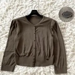 フォクシー⭐︎クルーネック パフスリーブカーディガン ワシントン