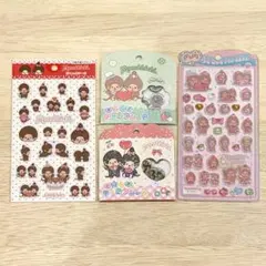 モンチッチ 4点 ★ うるちゅるポップシール おはじきシール ぷくっとシール