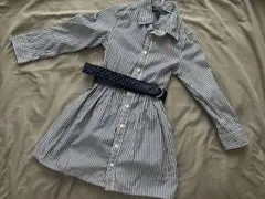 POLO RALPH LAUREN 3T ストライプ シャツワンピース