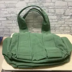 バック　ポケット　手提げ　グリーン ハンドバッグ シンプル カジュアル