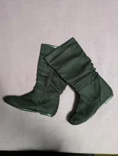 ブラックスエード調ロングブーツ