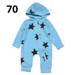 【美品】 男の子 子供 キッズ ロンパース 70 裏起毛 カバーオール ベビー