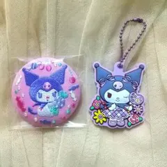 サンリオ クロミ 2点セット 刺繍缶バッジ ラバーキーホルダー