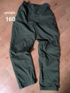 ユニクロ　キッズ　暖パン　カーキ　オリーブグリーン　160