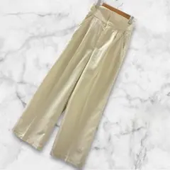 Louere ルエレ ハイウエスト ワイドパンツ アイボリー 美シルエット