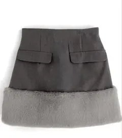 GRL グレイル インパン裏地付きファー切替ミニスカート tu950