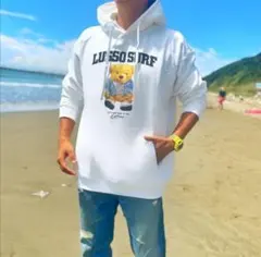 西海岸系☆LUSSO　SURF　ベアパーカー　ホワイト　Lサイズのサムネイル