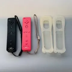Nintendo ニンテンドー Wii U リモコン ピンク 黒 2個セット