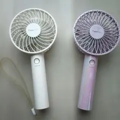 美品☆フランフラン ハンディファン 水色 ウェーブ ジェルキルト 白