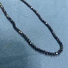 ネックレス　ハンドメイド　 ブラック　ダイヤカット 長さ調整可能