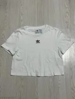 adidas　美品　ホワイト　クロップド丈　ベビーT　ピチT　平成ギャル　Y2Kのサムネイル