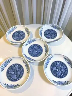昭和時代品青い花柄の四角形皿5枚セット | Mercari