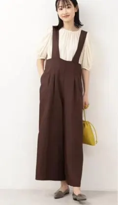 NBB [洗える]ハイウエストサロペットのサムネイル