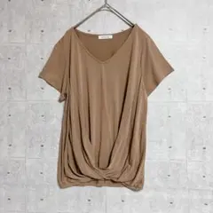 【Jf Ready Made】ドレープVネックカットソー (F) 半袖