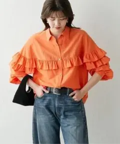 極美品✨定価２.４万❤️　ガリャルダガランテ　コットンシルクフリルブラウスのサムネイル