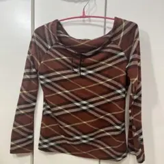 BurberryLondonBlueLabe長袖バーバリー柄赤姫ギャルビンテージ