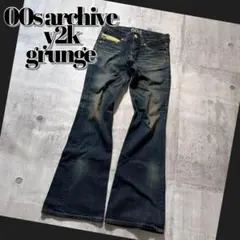 00s edwin flare jeans fade y2k grunge