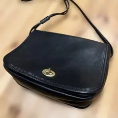 SLOW&CO ショルダーバッグ ブラック レザー ゴールド金具のサムネイル