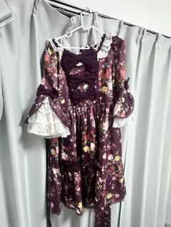 axes femme Kawaii アンティークローズ柄ワンピース