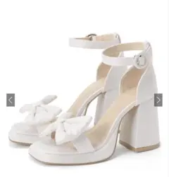 【GRL】リボンプラットフォームサンダル ホワイト 22.5cm 完売品