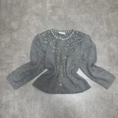 Castleberry カーディガン モヘア調 ラメ 刺繍 ショート丈のサムネイル