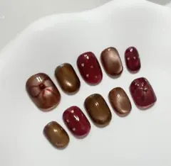 マグネットネイル ハートネイル 韓国 ワンホンネイル 大人可愛い サイズオーダー