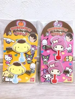 サンリオ　チョコレートヘアクリップ　ペアピン　ポムポムプリン、マイメロディ