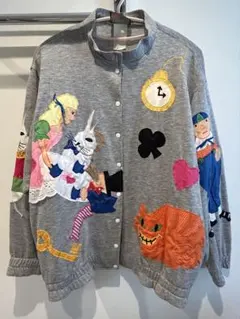 不思議の国のアリス 刺繍 スウェットジャケット　グレーのサムネイル