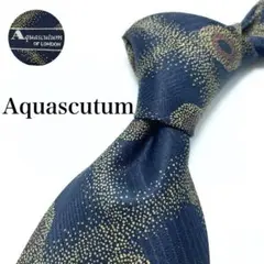 【極美品】Aquascutum ネクタイ 総柄 ゴージャス 黒金 ブランド