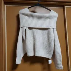 INGNI オフショルダーリブニット M アイボリー