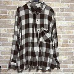 H&M チェック柄長袖シャツ XL