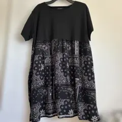 L'heure bleue ペイズリー柄 半袖チュニック3L