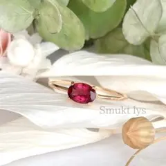 ★アウトレット★ 天然石 ピンクトルマリン オーバル ファセットカット リング