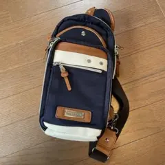 THE SHOP TK ボディバッグ ウエストポーチ ネイビー ブラウンのサムネイル